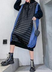 French hooded cotton patchwork clothes Runway black Dresses AT-FDM191211