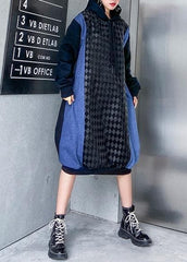 French hooded cotton patchwork clothes Runway black Dresses AT-FDM191211