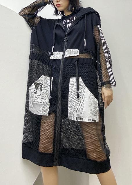 French hooded tulle fall dresses Fashion Ideas black Plus Size Dress AT-LTP200812