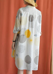 French lapel asymmetric Cotton clothes Catwalk yellow dotted Dress fall FDM190827