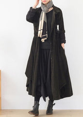 French lapel false two pieces clothes Women army green Kaftan Dress AM-TCT201126