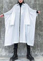 French lapel zippered Fashion crane coats white Midi women coats AT-LTP201228