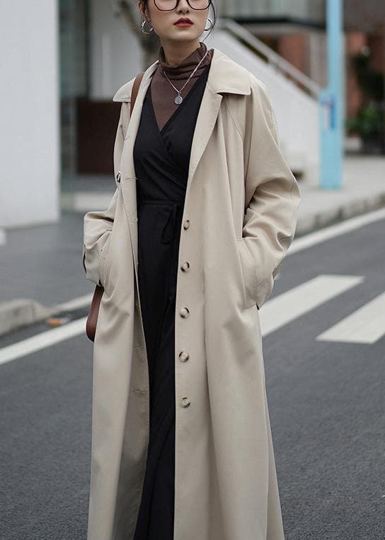 French nude Plus Size crane coats Fashion Ideas Notched pockets coats TCT201210