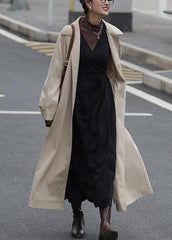 French nude Plus Size crane coats Fashion Ideas Notched pockets coats TCT201210