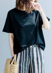 French o neck back side open clothes For Women Outfits black shirt STP200725
