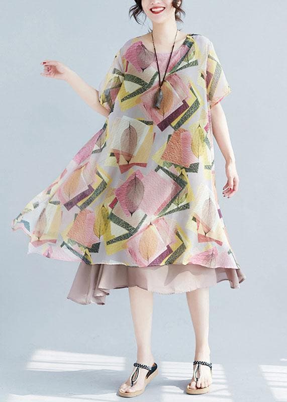 French o neck large hem clothes Neckline floral Dresses SDM200425