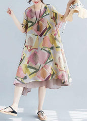French o neck large hem clothes Neckline floral Dresses SDM200425