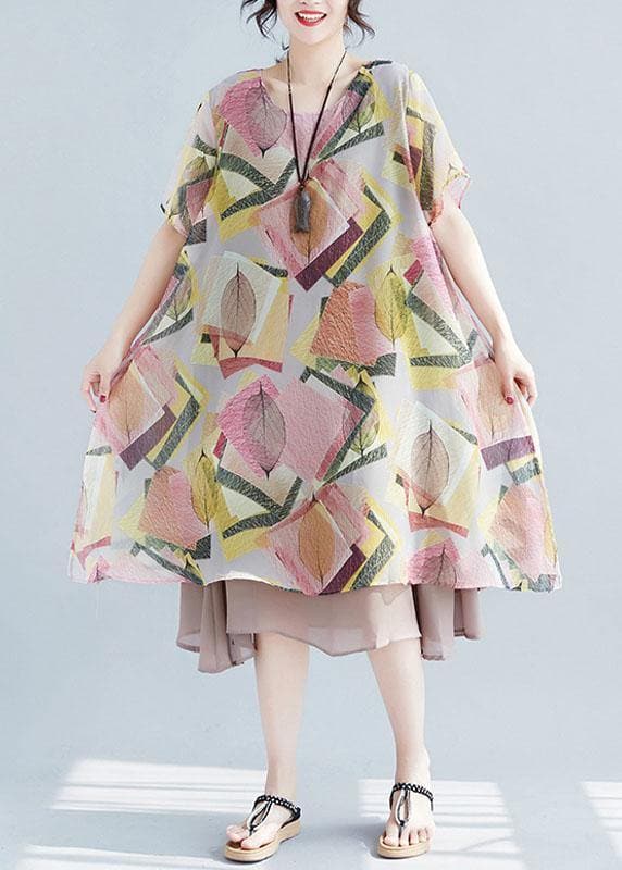 French o neck large hem clothes Neckline floral Dresses SDM200425