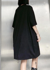 French o neck patchwork Cotton clothes Women Shirts black Dresses AT-SDM200508