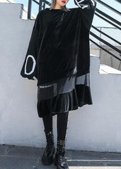 French patchwork tulle quilting clothes Sewing black Plus Size Dresses AT-FDM191023