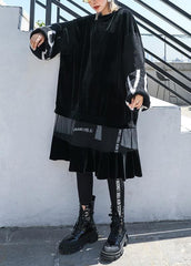 French patchwork tulle quilting clothes Sewing black Plus Size Dresses AT-FDM191023