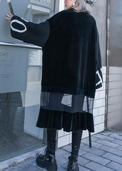 French patchwork tulle quilting clothes Sewing black Plus Size Dresses AT-FDM191023