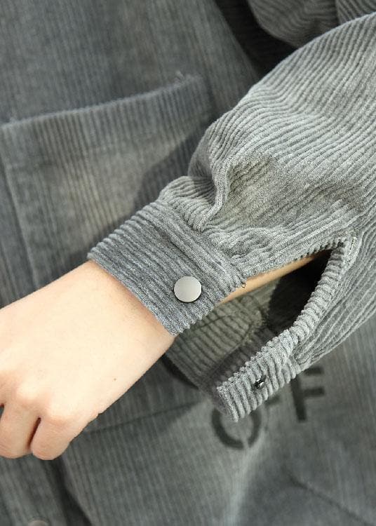 French side open corduroy clothes Women Outfits gray Dress fall FDL191011