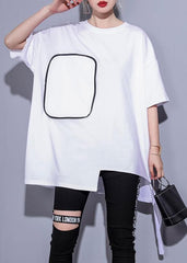 French white cotton clothes half sleeve oversized summer tops AT-SDM190411