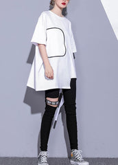 French white cotton clothes half sleeve oversized summer tops AT-SDM190411