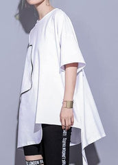 French white cotton clothes half sleeve oversized summer tops AT-SDM190411