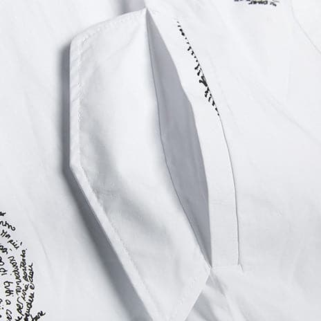 French white print Cotton clothes Women Fine Sewing pockets Midi shirt Dresses AT-FDL190115
