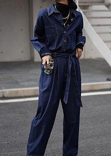 Girls' fashionable denim jacket high waistband jeans 2-piece set JPTS201210