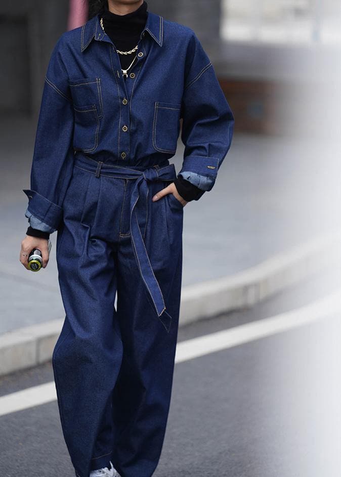 Girls' fashionable denim jacket high waistband jeans 2-piece set JPTS201210