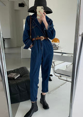 Handmade Blue Peter Pan Collar denim Jumpsuit Spring YY-JPTS211215