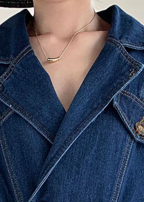 Handmade Blue Peter Pan Collar denim Jumpsuit Spring YY-JPTS211215