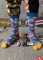 Handmade Colorful shells Print Cotton Crew Socks dylinoshop