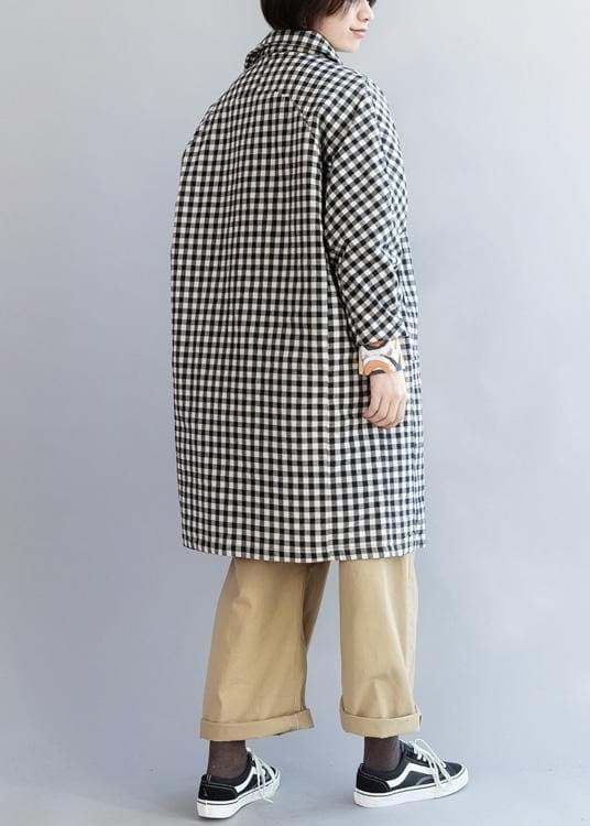 Handmade black white plaid Fashion outfit Tutorials thick winter women coats DJK191125