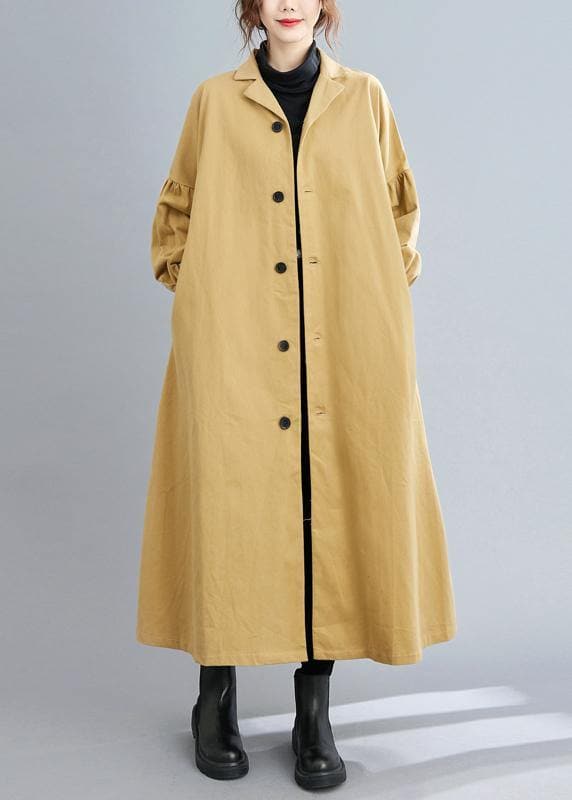 Handmade khaki Fashion casual coats women Sleeve lapel Button Down coats TCT201123