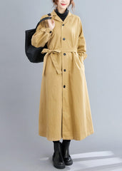 Handmade khaki Fashion casual coats women Sleeve lapel Button Down coats TCT201123
