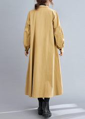 Handmade khaki Fashion casual coats women Sleeve lapel Button Down coats TCT201123