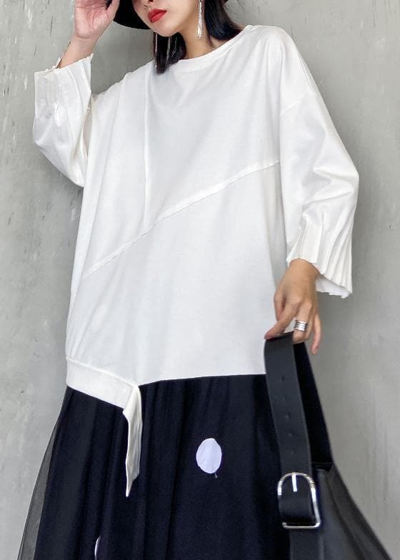 Handmade white clothes For Women o neck patchwork Art blouses AT-LTP200812