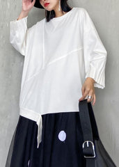 Handmade white clothes For Women o neck patchwork Art blouses AT-LTP200812