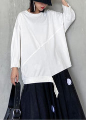 Handmade white clothes For Women o neck patchwork Art blouses AT-LTP200812