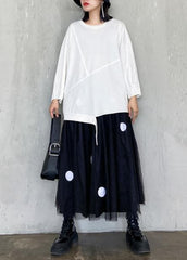 Handmade white clothes For Women o neck patchwork Art blouses AT-LTP200812