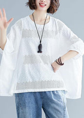 Italian o neck Batwing Sleeve clothes For Women Christmas Gifts white blouse STP200409