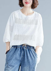 Italian o neck Batwing Sleeve clothes For Women Christmas Gifts white blouse STP200409