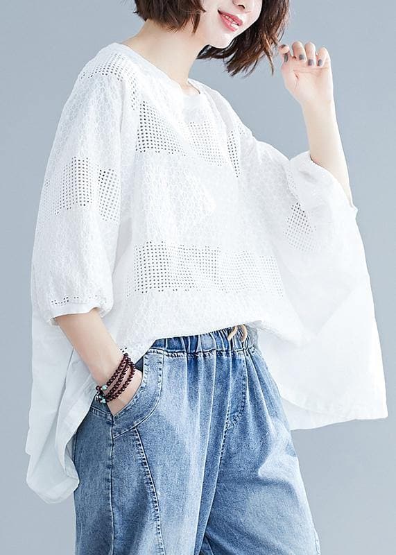 Italian o neck Batwing Sleeve clothes For Women Christmas Gifts white blouse STP200409