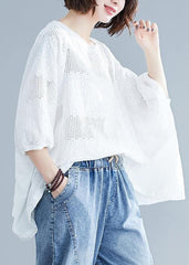 Italian o neck Batwing Sleeve clothes For Women Christmas Gifts white blouse STP200409