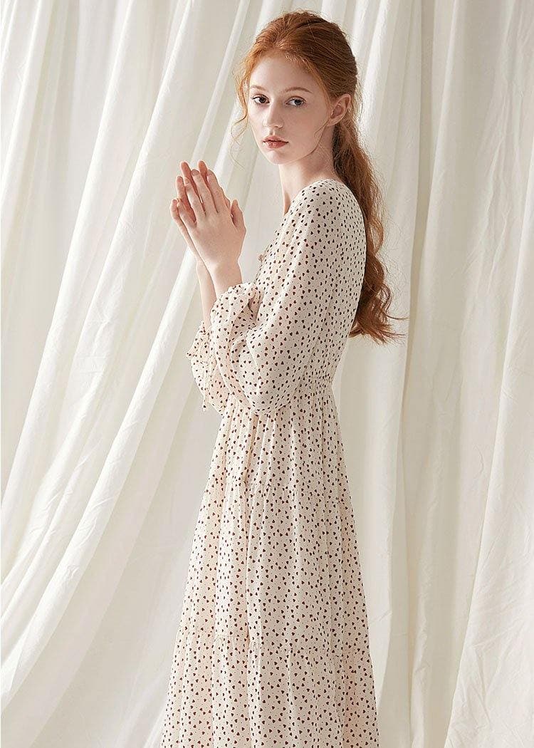 Italian prints blended clothes For Women v neck fall Dress FDL190830