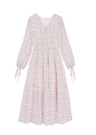 Italian prints blended clothes For Women v neck fall Dress FDL190830
