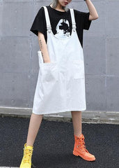Italian white cotton quilting clothes strap Traveling summer Dress AT-SDM190717