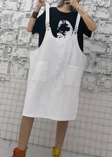 Italian white cotton quilting clothes strap Traveling summer Dress AT-SDM190717