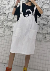 Italian white cotton quilting clothes strap Traveling summer Dress AT-SDM190717