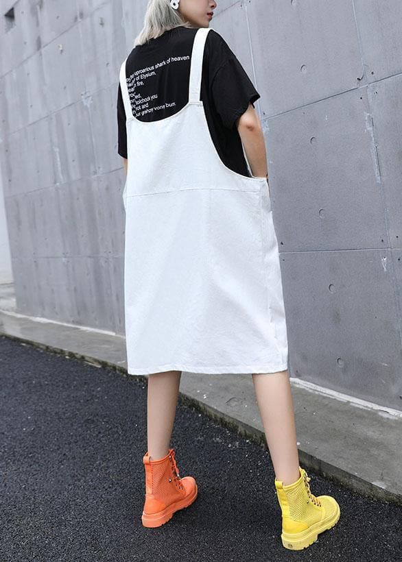 Italian white cotton quilting clothes strap Traveling summer Dress AT-SDM190717