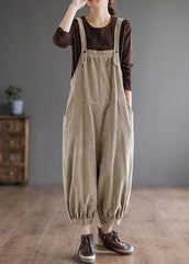 Khaki Corduroy Loose Overalls Jumpsuit Oversized Pockets Fall dylinoshop