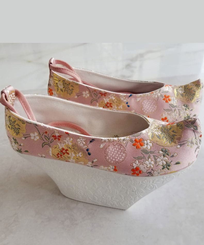 Light Green High Heels Platform Satin Fabric Embroideried Vintage Cross Strap High Heels SHOE-GGX220328