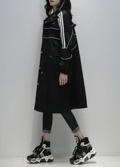 Loose black Fine clothes Outfits stand collar zippered  women coats TCT201207