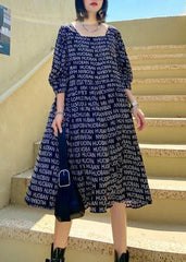 Loose black Letter dresses Square Collar loose summer Dress AT-SDL200812