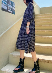 Loose black Letter dresses Square Collar loose summer Dress AT-SDL200812