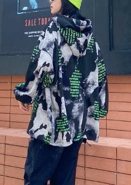 Loose black Letter tops women hooded short fall blouses AT-LTP201014
